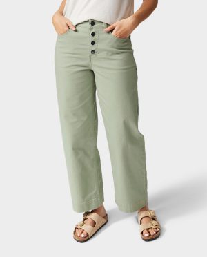 Women’s Rivet Wide Leg Canvas Pant