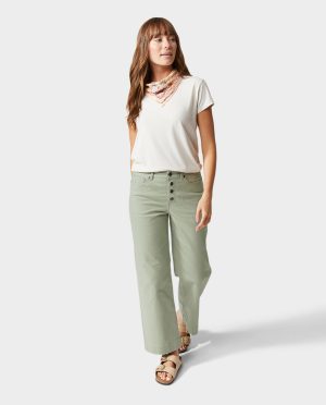 Women’s Rivet Wide Leg Canvas Pant