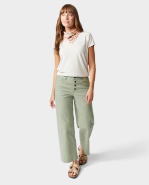 Women’s Rivet Wide Leg Canvas Pant