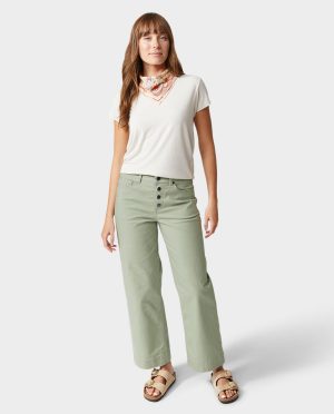 Women’s Rivet Wide Leg Canvas Pant